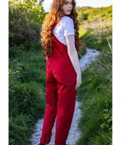 Run And Fly Run & Fly Lightweight Twill 70's Dungarees Red New In