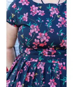 Run And Fly Run & Fly Cherry Blossom 50's Swing Dress Black New In
