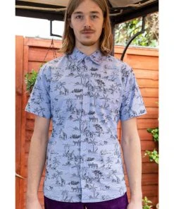Run And Fly Run & Fly Mens Safari Shirt Blue