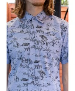 Run And Fly Run & Fly Mens Safari Shirt Blue