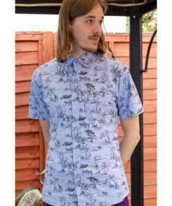 Run And Fly Run & Fly Mens Safari Shirt Blue
