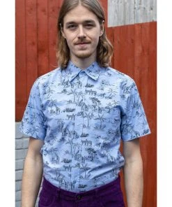 Run And Fly Run & Fly Mens Safari Shirt Blue