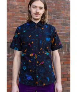 Run And Fly Run & Fly Mens Cosmic Space Shirt Black