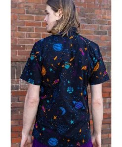 Run And Fly Run & Fly Mens Cosmic Space Shirt Black