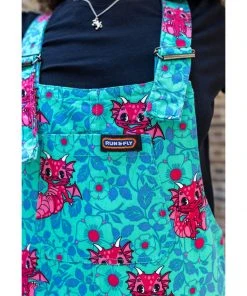 Run And Fly Run & Fly Dragon Twill 70's Dungarees Multi New In