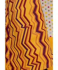 Run And Fly Run & Fly Zigzag Flare 70's Trousers Honey Gold New In