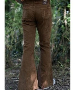Run And Fly New In Run & Fly Mens Tobacco Corduroy 70's Flared Trousers Brown
