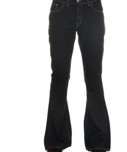 Run And Fly New In Run & Fly Mens Indigo Denim 70's Flared Trousers Blue