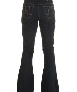 Run And Fly New In Run & Fly Mens Indigo Denim 70's Flared Trousers Blue