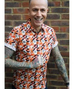 Run And Fly Run & Fly Mens Records Shirt Orange