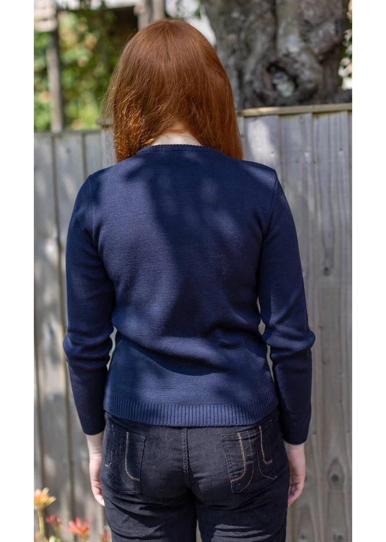 Run And Fly Geo Rainbow Dinoaur 60's Jumper Navyblue