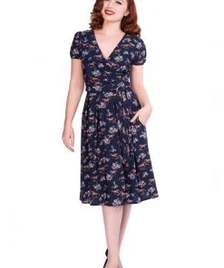 Sheen Wild Horses 40's Dress Navy New In