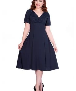 Sheen Yasmina 40's Dress Navy