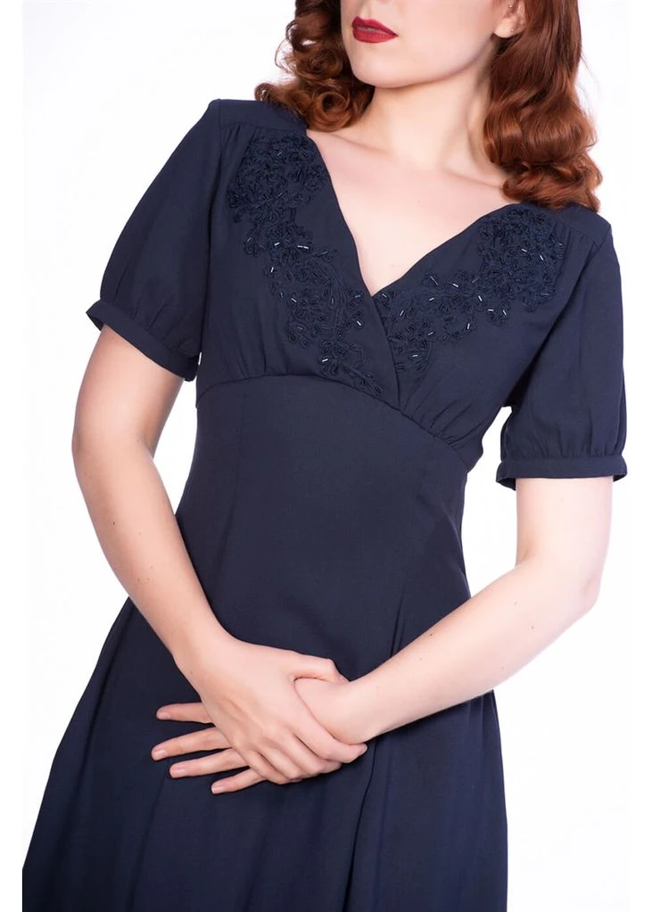 Sheen Yasmina 40's Dress Navy
