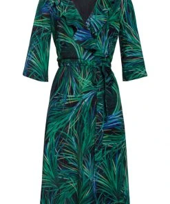 New In Smashed Lemon Rocketts 70's A-Line Dress Black Green