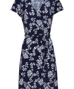 New In Smashed Lemon Sleeping Garden 60's A-Line Dress Navy