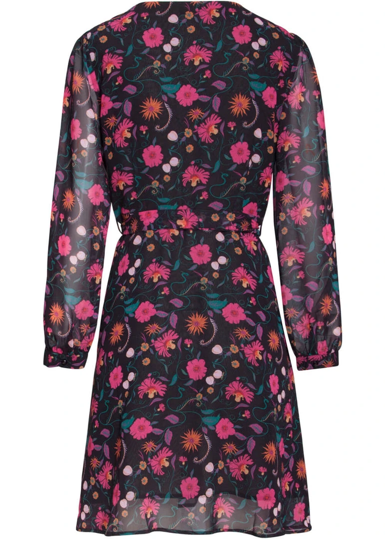 Smashed Lemon Dahlia 70's Dress Black