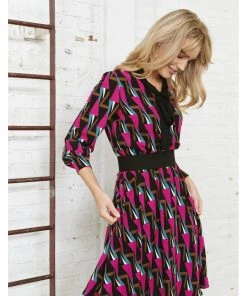 Smashed Lemon Arcade 60's A-Line Dress Pink New In