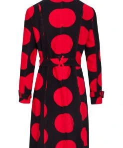 Smashed Lemon Polk My Dot 60's Trenchcoat Jas Black Red