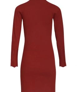 New In Smashed Lemon Olivia Retro Knitted 70's Dress Cognac