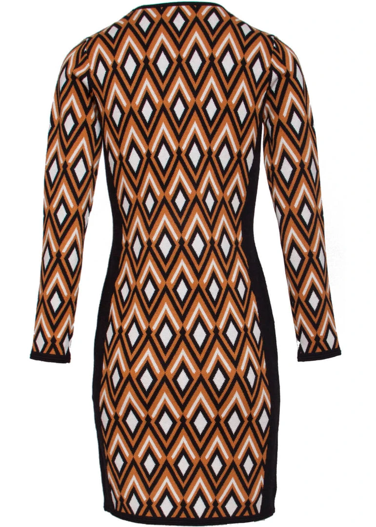 Smashed Lemon Peggy Knitted 60's Pencil Dress Mustard New In