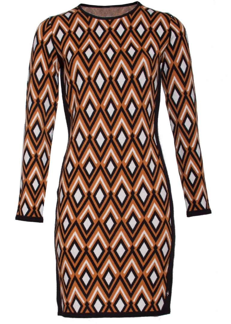 Smashed Lemon Peggy Knitted 60's Pencil Dress Mustard New In