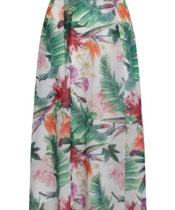 Smashed Lemon Floral Paradise 70's A-Line Skirt White New In