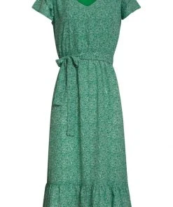 Smashed Lemon Swirl The Swirl 70's Dress Green