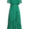 Smashed Lemon Green Fairy 70's Maxi Dress Green
