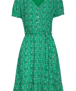 New In Smashed Lemon Dearest Daisy 60's A-Line Dress Green