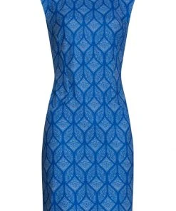Smashed Lemon Druplet 60's Pencil Dress Blue New In