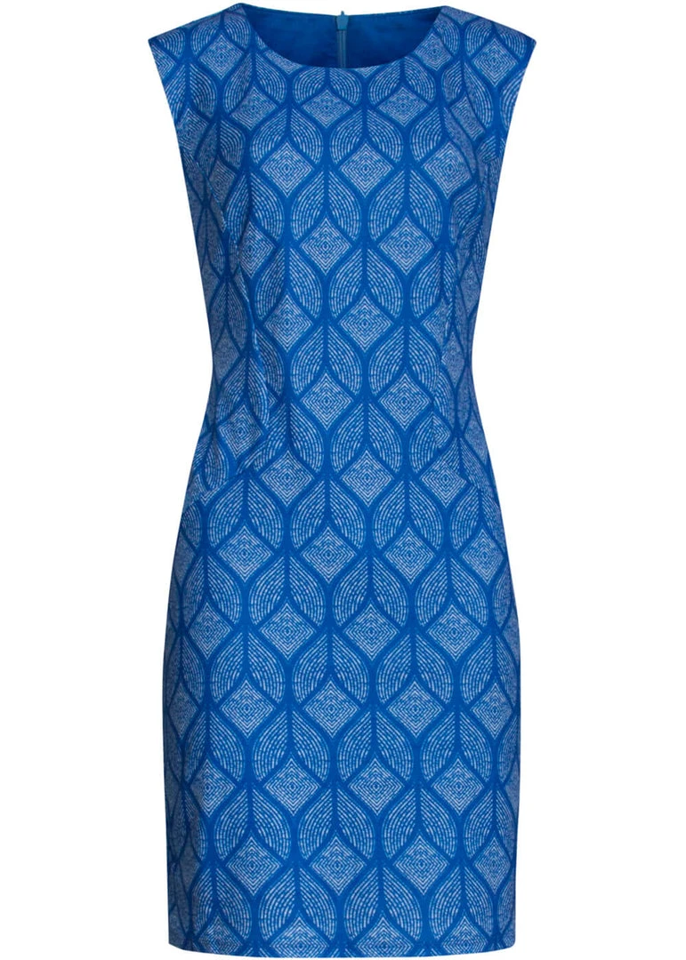 Smashed Lemon Druplet 60's Pencil Dress Blue New In