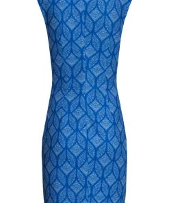 Smashed Lemon Druplet 60's Pencil Dress Blue New In