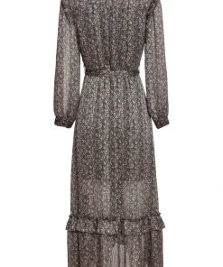 New In Smashed Lemon Esmeralda 70's Maxi Dress Black Pink