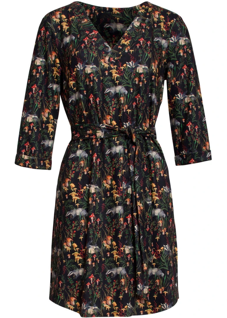 New In Smashed Lemon Badger Mushroom 70's A-Line Dress Multi