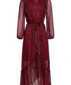 New In Smashed Lemon Festive Feast 70's Maxi Dress Red Black