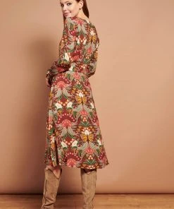 New In Smashed Lemon Butterfly Experience 70's A-Line Dress Multi