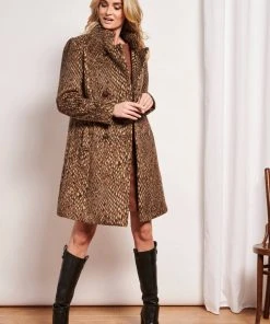 Smashed Lemon Forest Colours 60's Coat Brown New In