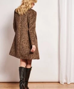 Smashed Lemon Forest Colours 60's Coat Brown New In