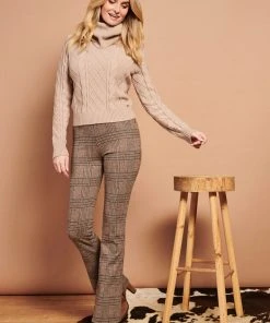 New In Smashed Lemon Model My Houndstooth 60's Trosuers Beige