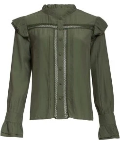 Smashed Lemon Izzy 40's Blouse Army Green