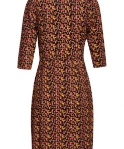 Smashed Lemon Mushroom 60's Pencil Dress Multi Black New In