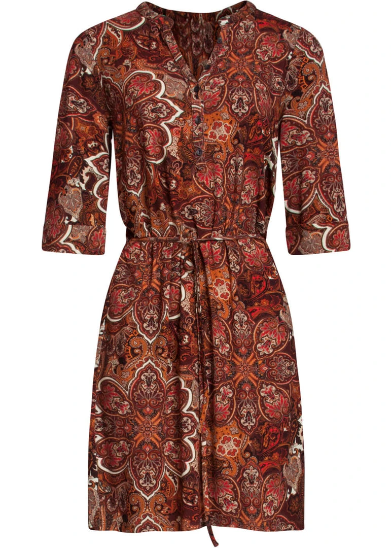 New In Smashed Lemon Inner Peace 60's A-Line Dress Brown