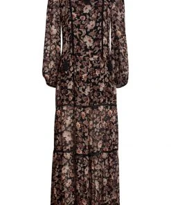 Smashed Lemon Bohemian Love 70's Maxi Dress Black Brown New In