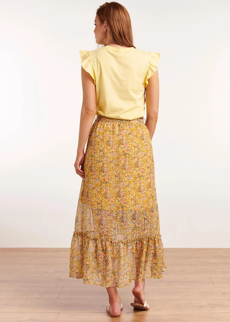 New In Smashed Lemon Flower Fields 60's Skirt Yellow