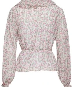 New In Smashed Lemon Floral Goddess 70's Blouse White