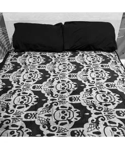New In Sourpuss Spooky Damask Blanket Black