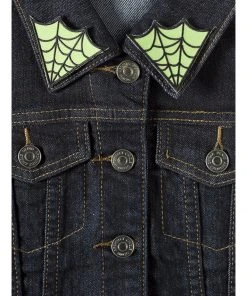 New In Sourpuss Spiderweb Collar Patch Set Green