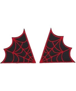 Sourpuss Spiderweb Collar Patch Set Red New In