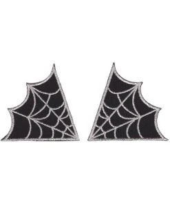 Sourpuss Spiderweb Collar Patch Set Silver